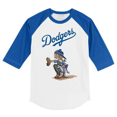 MLB Los Angeles Dodgers Tiny Turnip Youth Kate 3/4-Sleeve Raglan T-Shirt