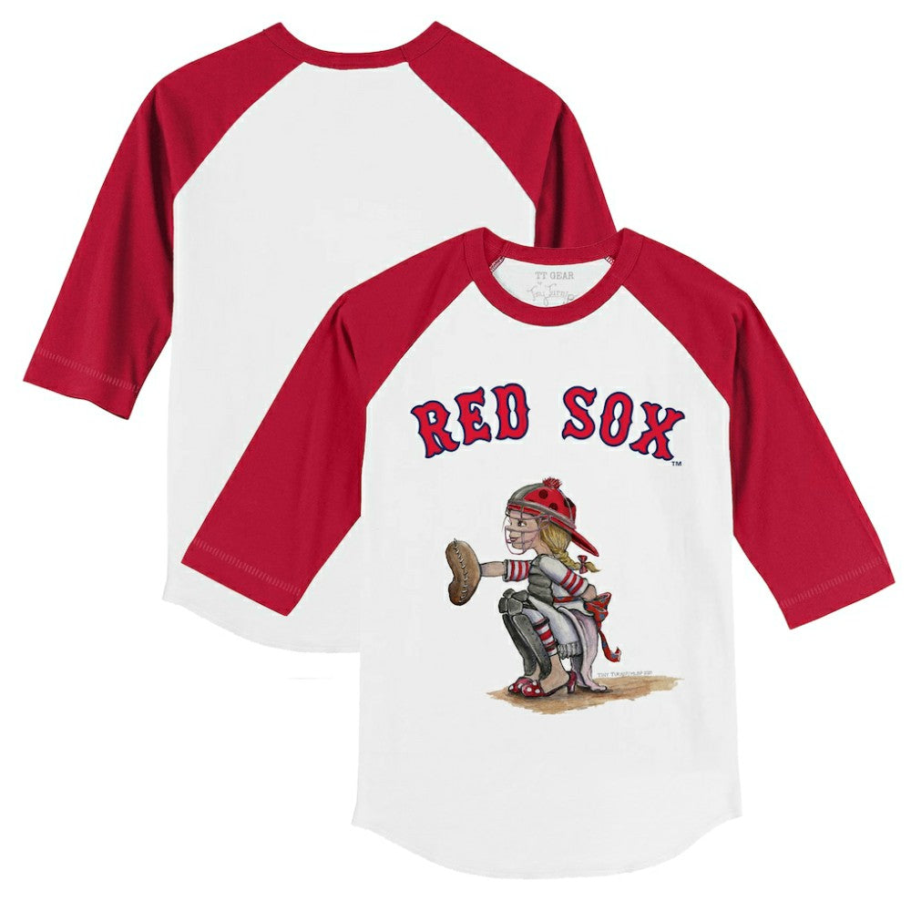 MLB Boston Red Sox Tiny Turnip Youth Kate 3/4-Sleeve Raglan T-Shirt