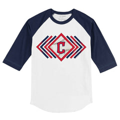 MLB Cleveland Guardians Tiny Turnip Youth Prism Arrows 3/4-Sleeve Raglan T-Shirt