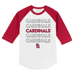 MLB St. Louis Cardinals Tiny Turnip Youth Stacked 3/4-Sleeve Raglan T-Shirt