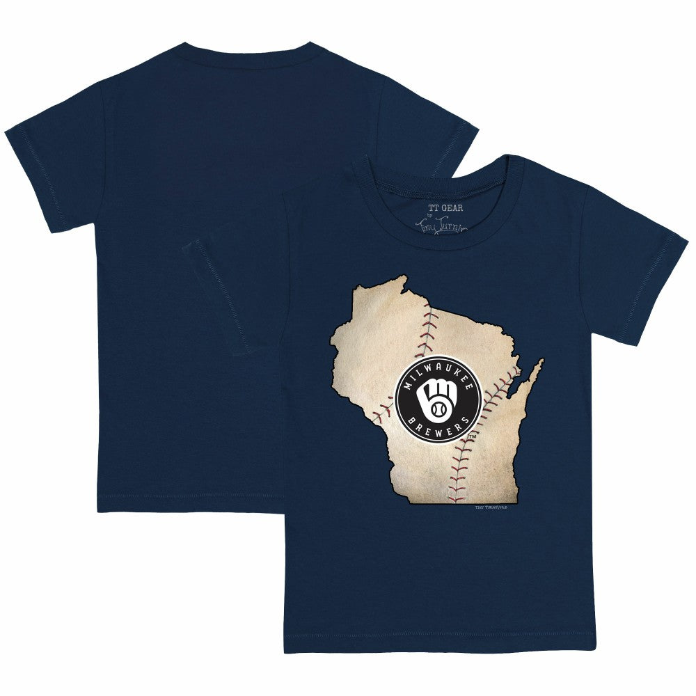 MLB Milwaukee Brewers Tiny Turnip Youth State Outline T-Shirt