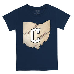 MLB Cleveland Guardians Tiny Turnip Youth State Outline T-Shirt