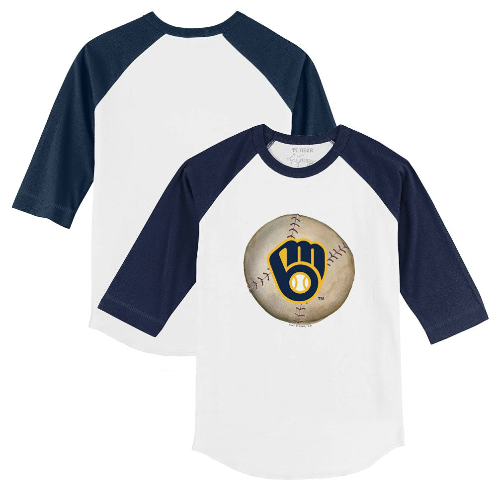 MLB Milwaukee Brewers Tiny Turnip Youth Stitched Baseball 3/4-Sleeve Raglan T-Shirt