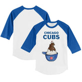 MLB Chicago Cubs Tiny Turnip Youth Sundae Helmet 3/4-Sleeve Raglan T-Shirt