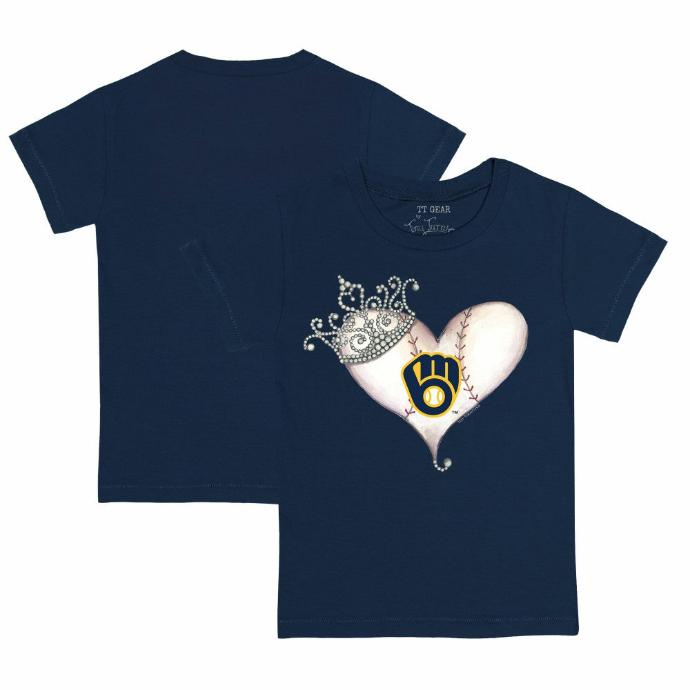 MLB Milwaukee Brewers Tiny Turnip Youth Tiara Heart T-Shirt