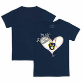 MLB Milwaukee Brewers Tiny Turnip Youth Tiara Heart T-Shirt