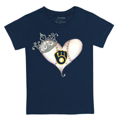 MLB Milwaukee Brewers Tiny Turnip Youth Tiara Heart T-Shirt
