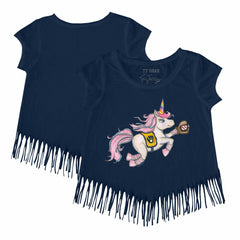 MLB Milwaukee Brewers Tiny Turnip Girls Youth Unicorn Fringe T-Shirt