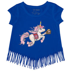 MLB Chicago Cubs Tiny Turnip Girls Youth Unicorn Fringe T-Shirt