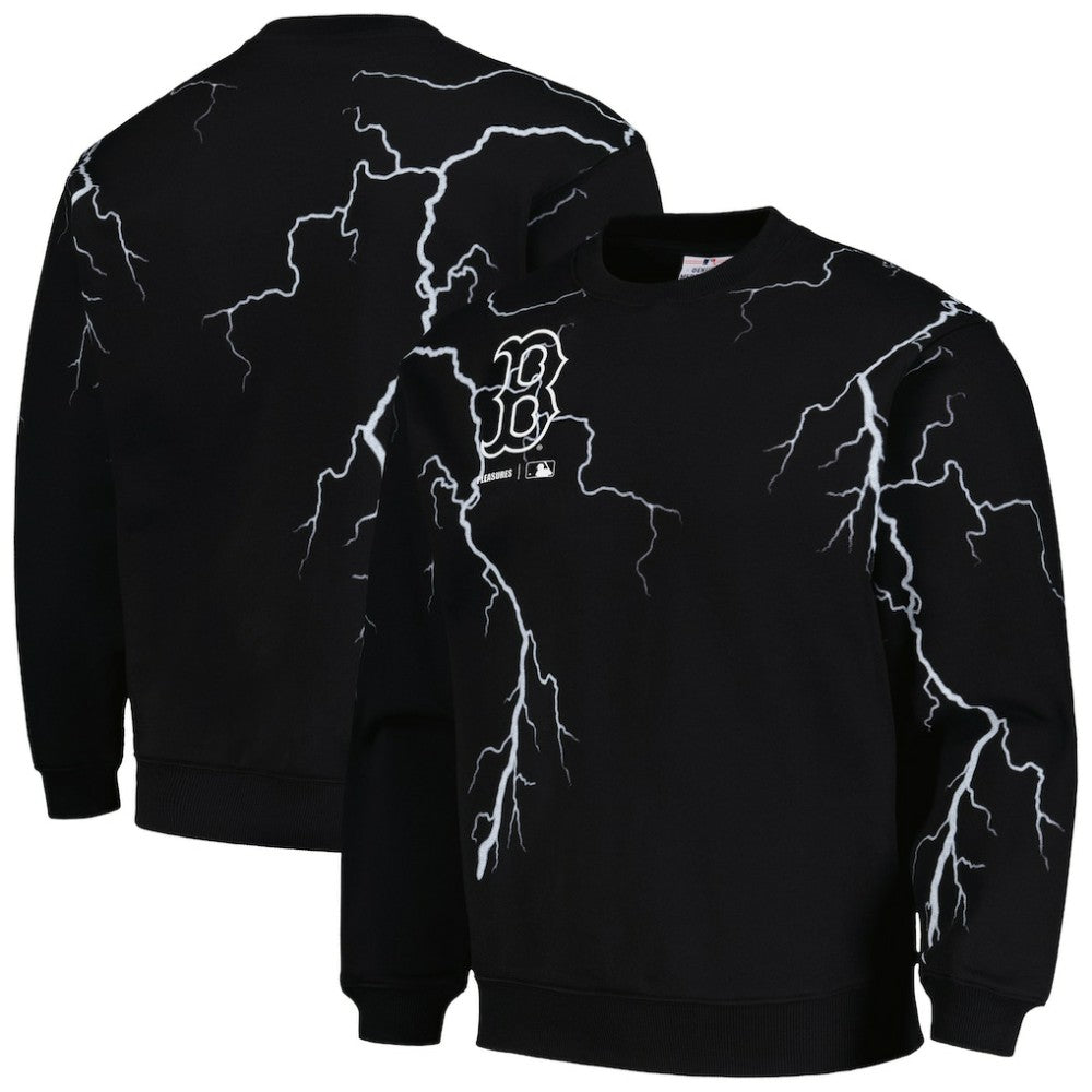 MLB Boston Red Sox PLEASURES Lightning Crewneck Pullover Sweatshirt