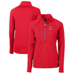 MLB Cleveland Guardians Cutter & Buck Women's Americana Logo Adapt Eco Knit Stretch Recycled Half-Zip Pullover Top