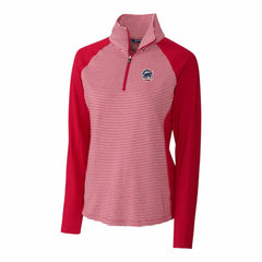 MLB Chicago Cubs Cutter & Buck Women's Americana Logo Forge Tonal Stripe Stretch Half-Zip Pullover Top