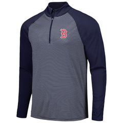 MLB Boston Red Sox Levelwear Charter Striped Raglan Quarter-Zip Top