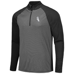 MLB Chicago White Sox Levelwear Charter Striped Raglan Quarter-Zip Top