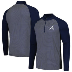 MLB Atlanta Braves Levelwear Charter Striped Raglan Quarter-Zip Top