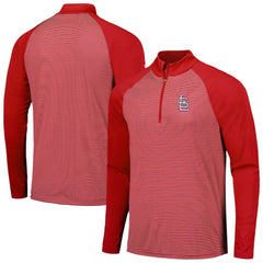 MLB St. Louis Cardinals Levelwear Charter Striped Raglan Quarter-Zip Top