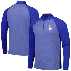 MLB Los Angeles Dodgers Levelwear Charter Striped Raglan Quarter-Zip Top