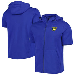 MLB Milwaukee Brewers Levelwear Recruit Full-Zip Short Sleeve Hoodie