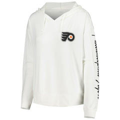 NHL White Philadelphia Flyers Concepts Sport Women's Accord Hacci Long Sleeve Hoodie Top