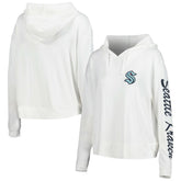 NHL Cream Seattle Kraken Concepts Sport Women's Accord Hacci Long Sleeve Hoodie Top