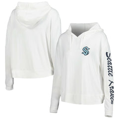NHL Cream Seattle Kraken Concepts Sport Women's Accord Hacci Long Sleeve Hoodie Top