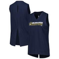 MLB Milwaukee Brewers Levelwear Women's Paisley Chase V-Neck Tank Top