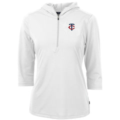MLB Minnesota Twins Cutter & Buck Women's DryTec Virtue Eco Pique Recycled Half-Zip Pullover Hoodie Top
