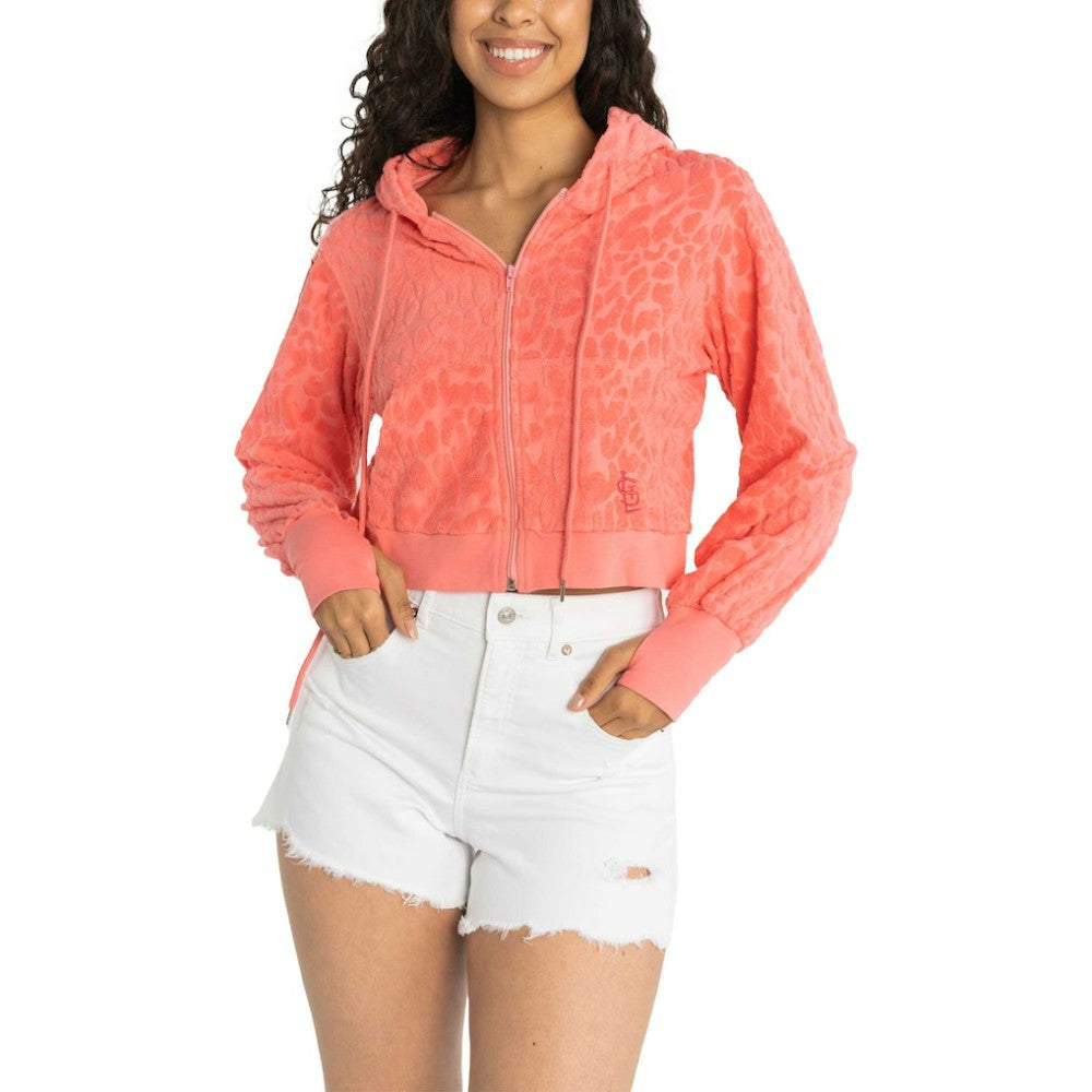 MLB St. Louis Cardinals Lusso Women's Tabitha Cheetah Terry Full-Zip Sweatshirt