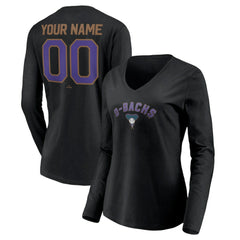 MLB Arizona Diamondbacks Women's Cooperstown Collection Personalized Winning Streak Long Sleeve V-Neck T-Shirt