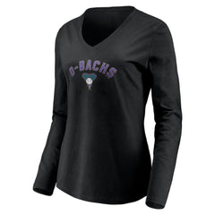 MLB Arizona Diamondbacks Women's Cooperstown Collection Personalized Winning Streak Long Sleeve V-Neck T-Shirt