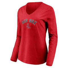 MLB Boston Red Sox Women's Cooperstown Collection Personalized Winning Streak Long Sleeve V-Neck T-Shirt