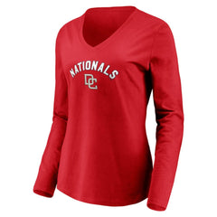 MLB Washington Nationals Women's Cooperstown Collection Personalized Winning Streak Long Sleeve V-Neck T-Shirt