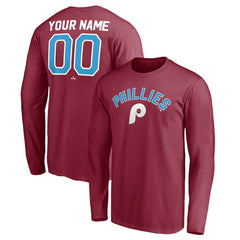 MLB Philadelphia Phillies Personalized Cooperstown Collection Alternate Winning Streak Long Sleeve T-Shirt