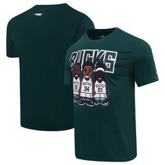 NBA Giannis Antetokounmpo, Jrue Holiday, Khris Middleton Milwaukee Bucks Pro Standard Multi Lineup T-Shirt