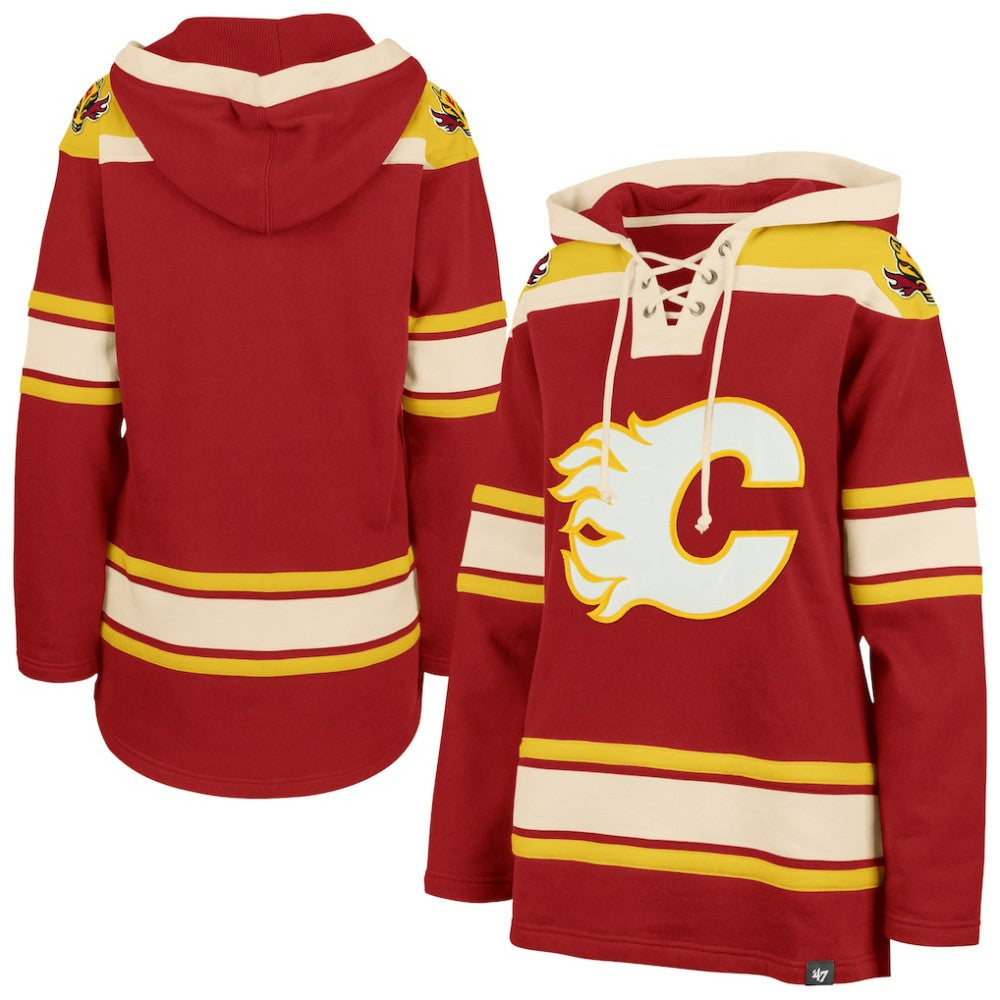 NHL Red Calgary Flames '47 Women's Superior Lacer Pullover Hoodie