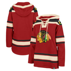NHL Red Chicago Blackhawks '47 Women's Superior Lacer Pullover Hoodie