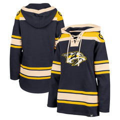 NHL Navy Nashville Predators '47 Women's Superior Lacer Pullover Hoodie