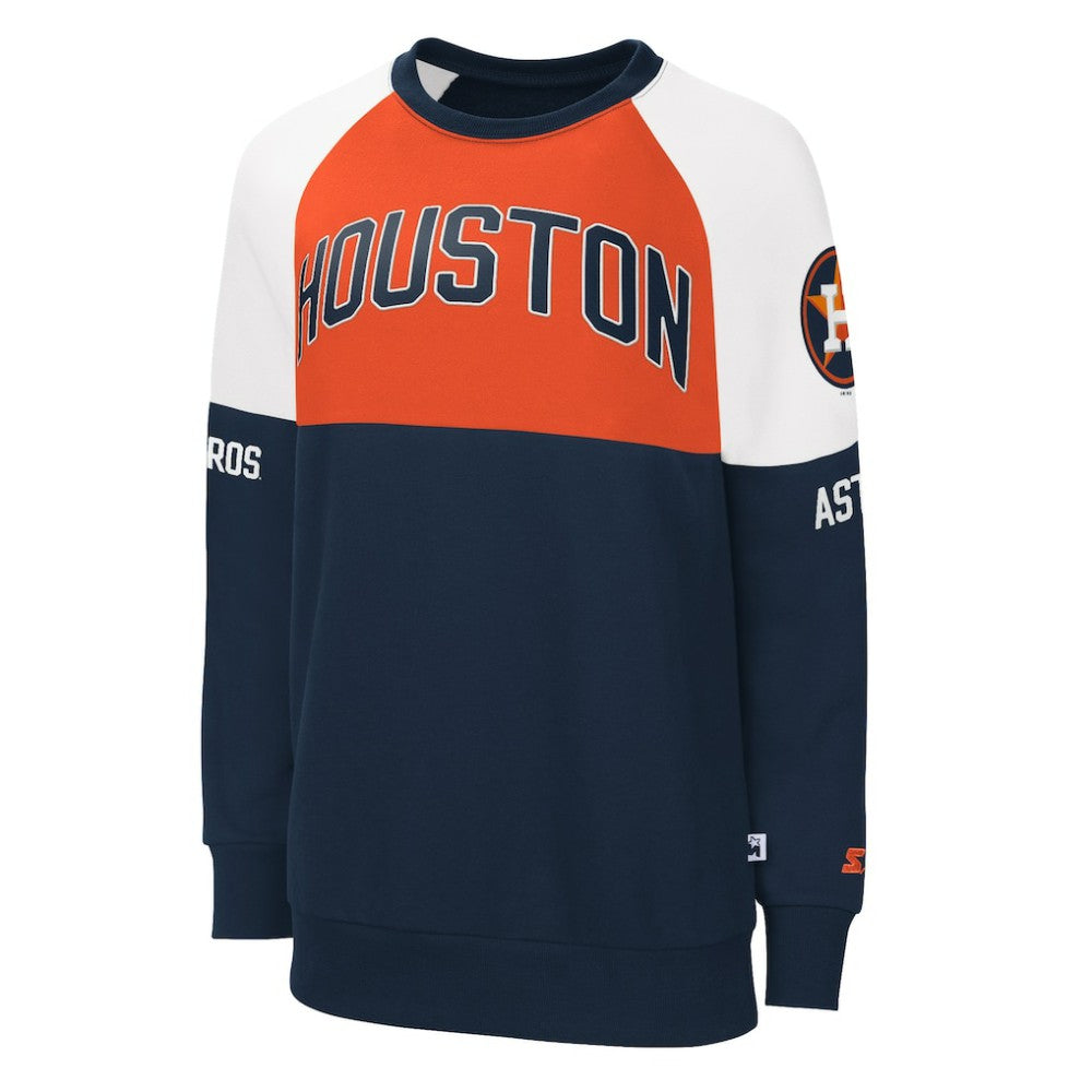 MLB Houston Astros Starter Women's Baseline Raglan Pullover Sweatshirt
