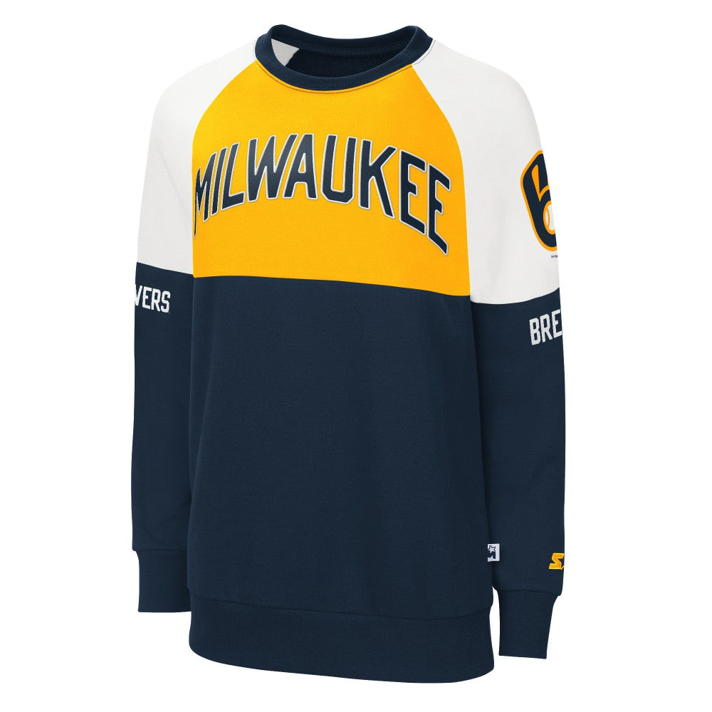 MLB Milwaukee Brewers Starter Women's Baseline Raglan Pullover Sweatshirt