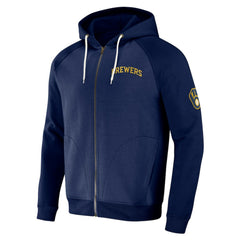 MLB Milwaukee Brewers Darius Rucker Collection by Fanatics Raglan Full-Zip Hoodie