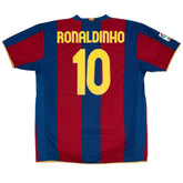 Ronaldinho #10 Retro Barcelona Home Jersey 50-Years Anniversary 2007/08