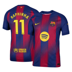 RAPHINHA #11 Barcelona Home Match Jersey Player Version 2025/26