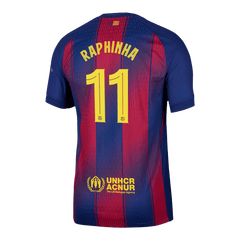 RAPHINHA #11 Barcelona Home Match Jersey Player Version 2025/26 - UCL