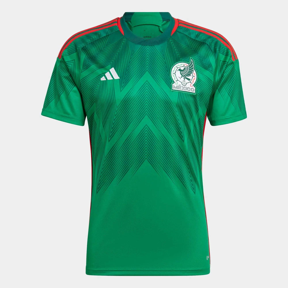 2022-23 Mexico Home Soccer Jersey - Green-Red / Adidas