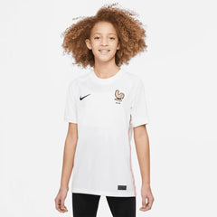 2022-23 France Away Youth Soccer Jersey White-Pink Glaze-Blue / Nike