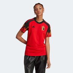 2022-23 Belgium Women's Home Soccer Jersey - Red-Black / Adidas
