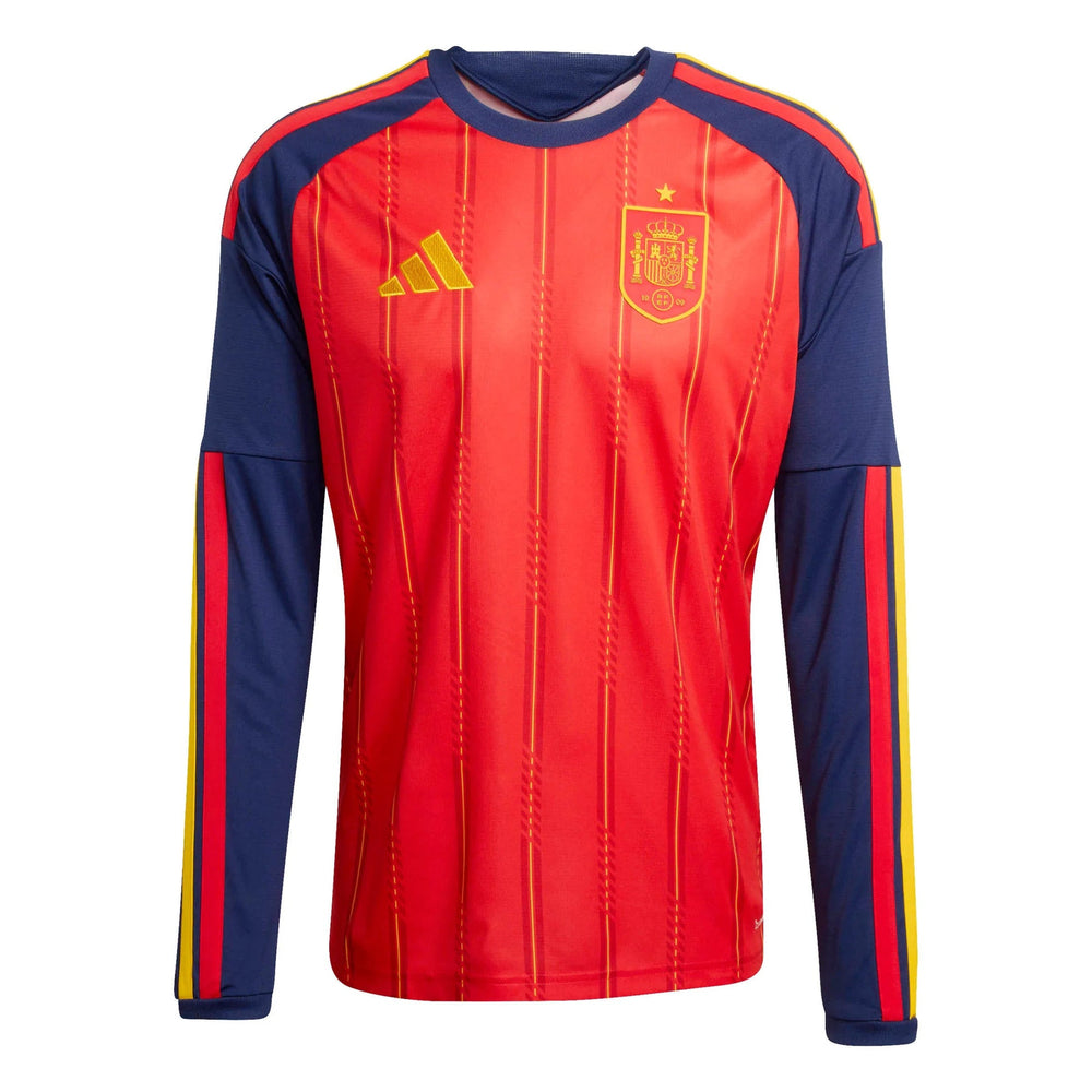 2026 Spain Men's Stadium Home Long-Sleeve Soccer Jersey / Adidas