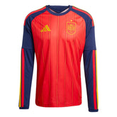 2026 Spain Men's Stadium Home Long-Sleeve Soccer Jersey / Adidas