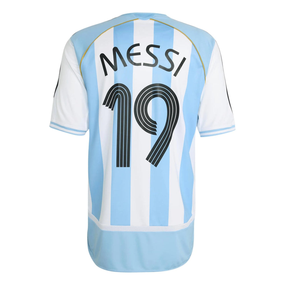 2006 Argentina Men's Retro Stadium Home Messi #19 Soccer Jersey / Adidas