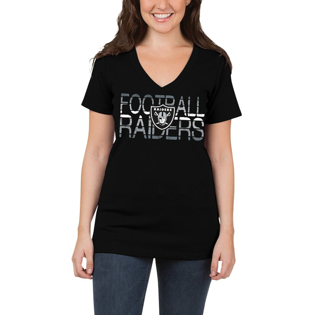 5th & Ocean by  Women's Lounge V-Neck T-Shirt - Las Vegas Raiders